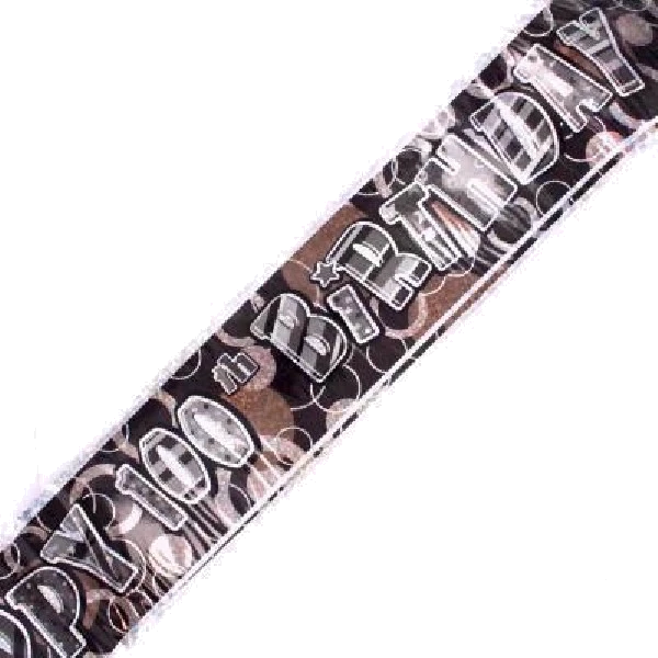 9FT BLACK GLITZ 100TH BANNER