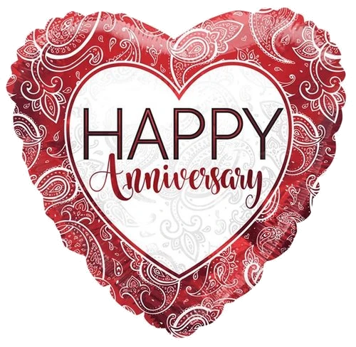 18In Anniversary Ruby Ornaments Eco Foil Balloon