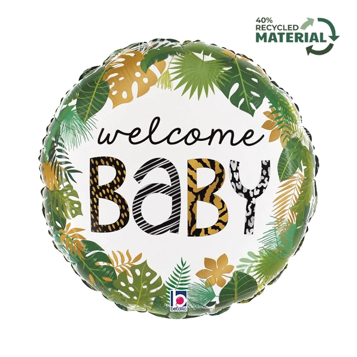 18In Jungle Welcome Baby Foil Balloon