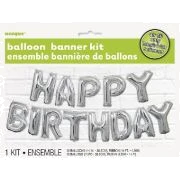 Silver Birthday Letter Balloon Kit 14Inch
