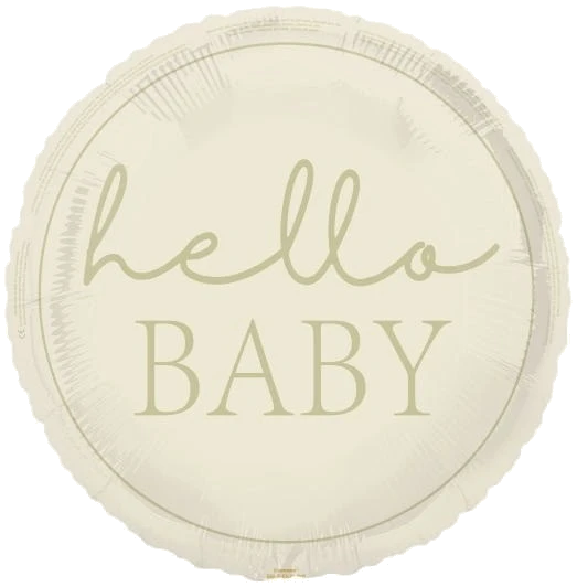 18In Neutral Hello Baby Foil Balloo