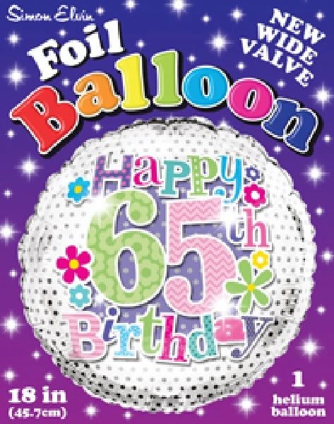 65TH FEMALE 18IN FOIL BALLOON