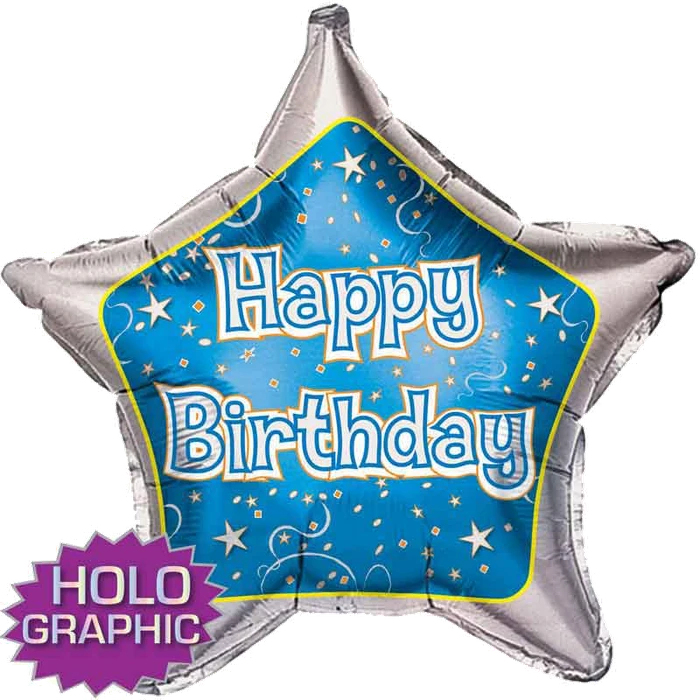 18In Blue Glitzy Birthday Foi