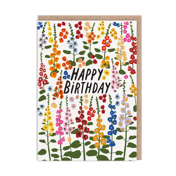 Foxgloves Happy Birthday Card
