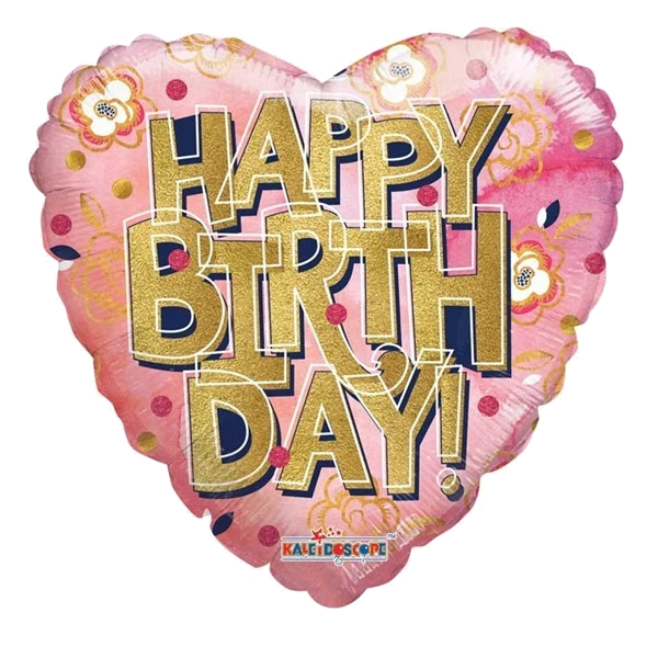 18IN BIRTHDAY GOLD LETTERS FOIL BALLOON