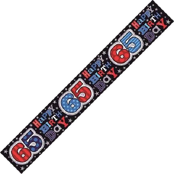 AGE 65 HOLO 9FT BANNER