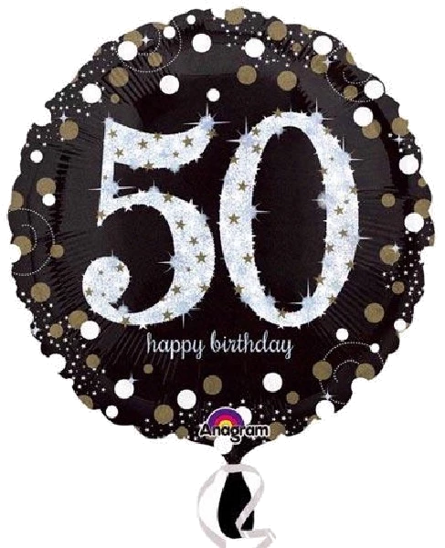 50TH GOLD SPARKLES 18IN FOIL BALLOON