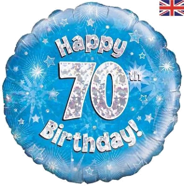 70TH B/DAY BLUE HOLO 18IN FOIL