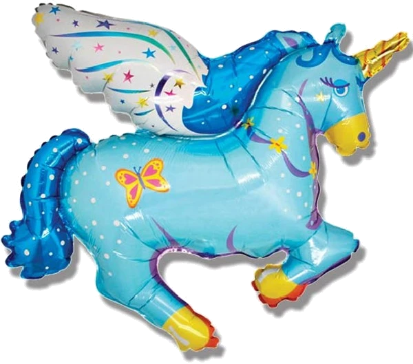 Blue Unicorn Shaped Foil Balloon