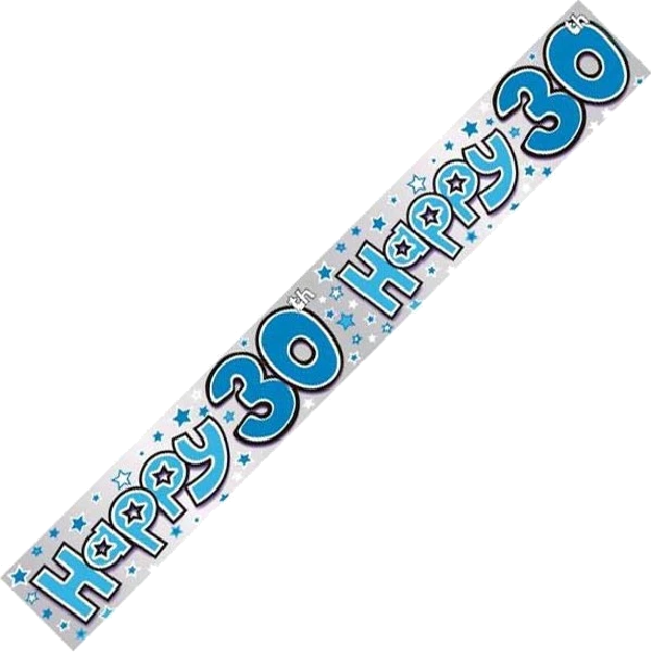 HAPPY 30TH BLUE 9FT BANNER