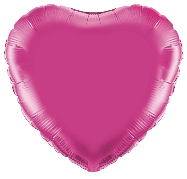 18In Fuchsia Heart Foil Balloon
