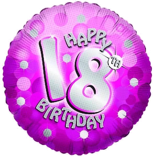 SPARKLE PINK 18TH 18IN FOIL BALLOON