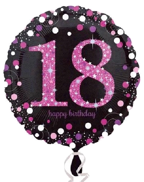 18TH PINK SPARKLES 18IN FOIL BALLOON