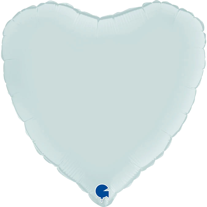 18In Satin Pastel Blue Heart Foil Balloon