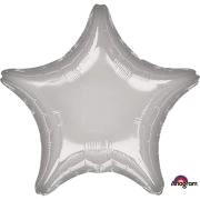 19In Metallic Silver Star Foil