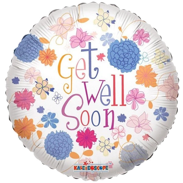 18IN GET WELL PASTEL FLOWERS FOIL