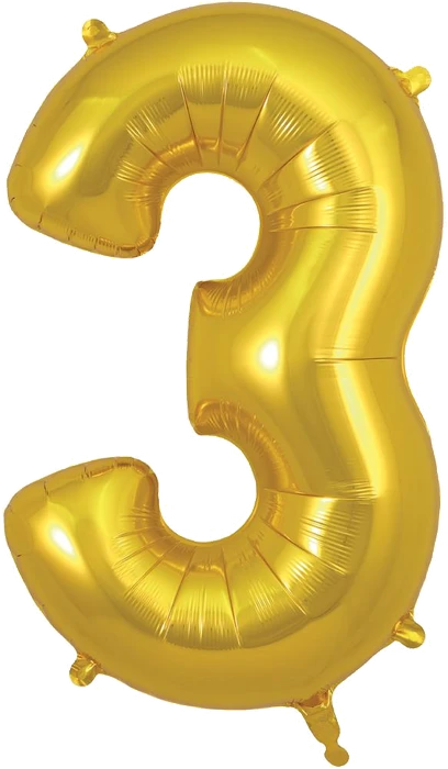 34-inch number 3 balloon