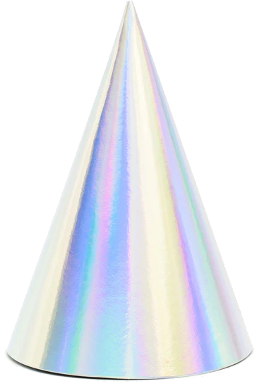 6Pk 16Cm Iridescent Party Hats
