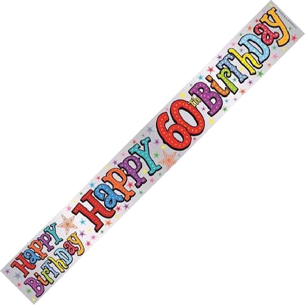 60TH GOLDEN STARS 9FT BANNER