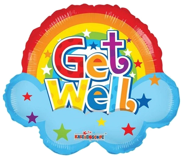18IN GET WELL RAINBOW SHAPE FOIL