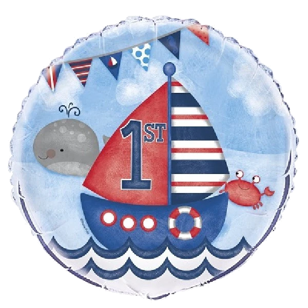 18IN NAUTICAL 1ST B/DAY FOIL BALLOON