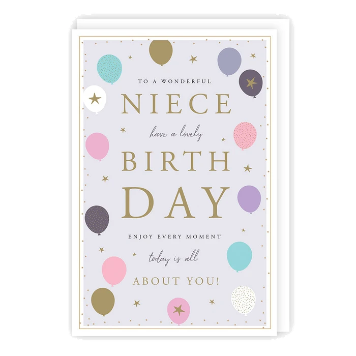 HB - Niece -Balloons Border - Foil/Emb 132x197