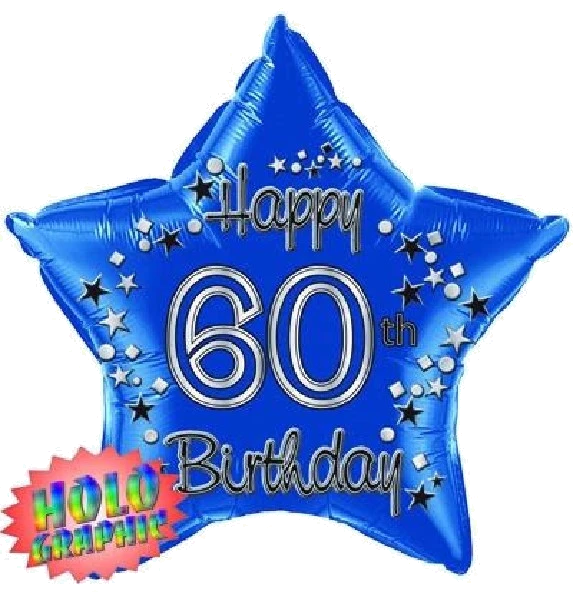 22IN 60TH BLUE FOIL BALLOON