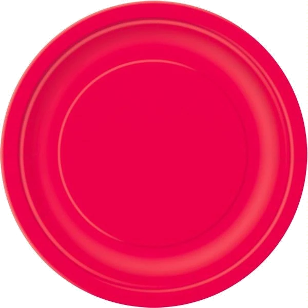 16PK 9IN RUBY RED PLATES