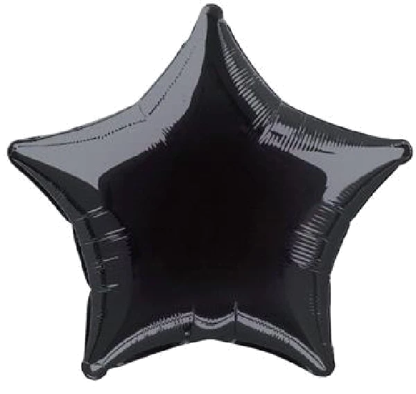 20In Black Star Foil Balloon
