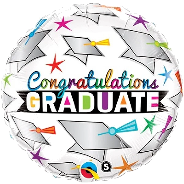 GRADUATE CAP & STARS 18IN FOIL