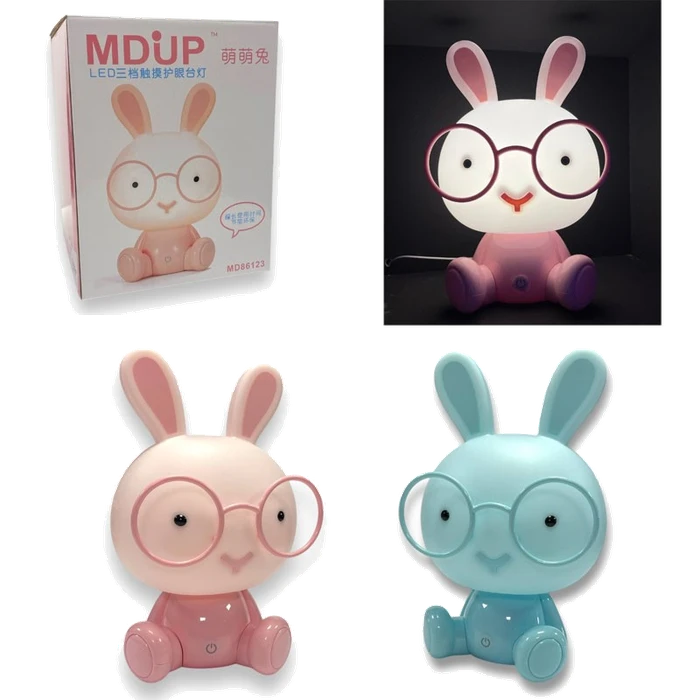 RABBIT WITH GLASSES CARTOON TABLE LAMP 24CM