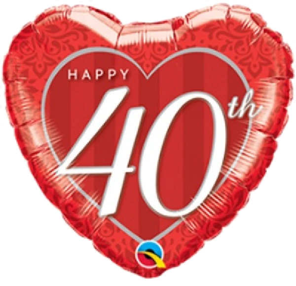 18IN 40TH ANNIVERSARY DAMASK HEART FOIL