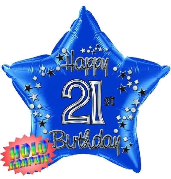 22IN 21ST BLUE FOIL BALLOON