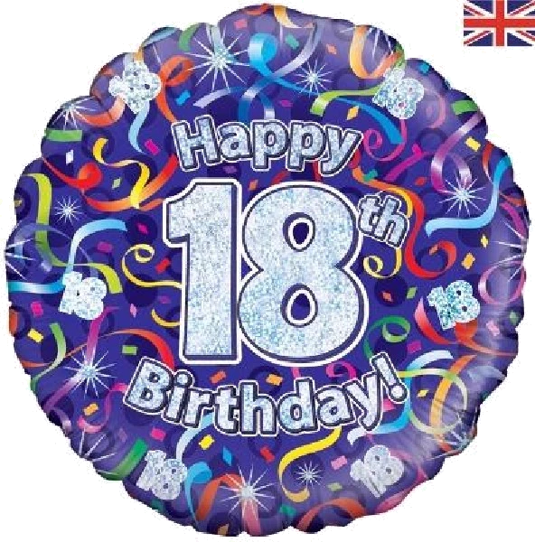 18TH B/DAY STREAMERS HOLO 18IN FOIL