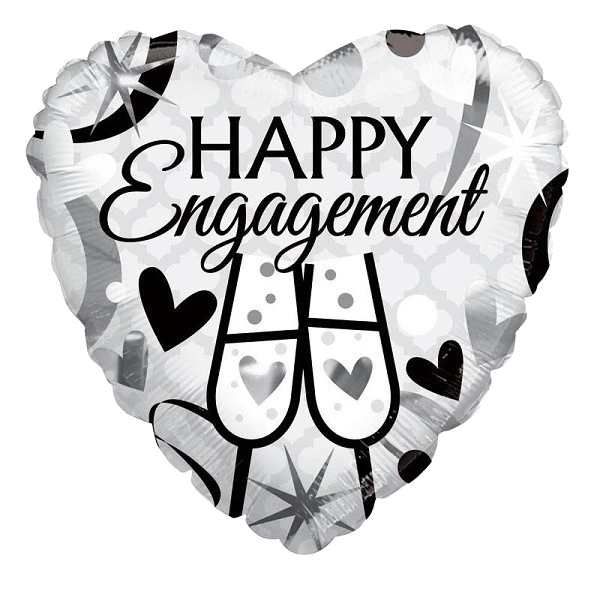 18IN HAPPY ENGAGEMENT GLASSES FOIL
