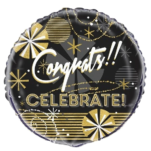 18IN JAZZY B/G CONGRATS FOIL BALLOON