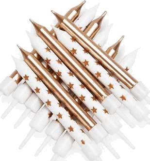 (12) 7.5Cm Gold Metallic Candles