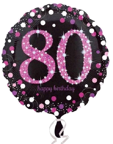80TH PINK SPARKLES 18IN FOIL