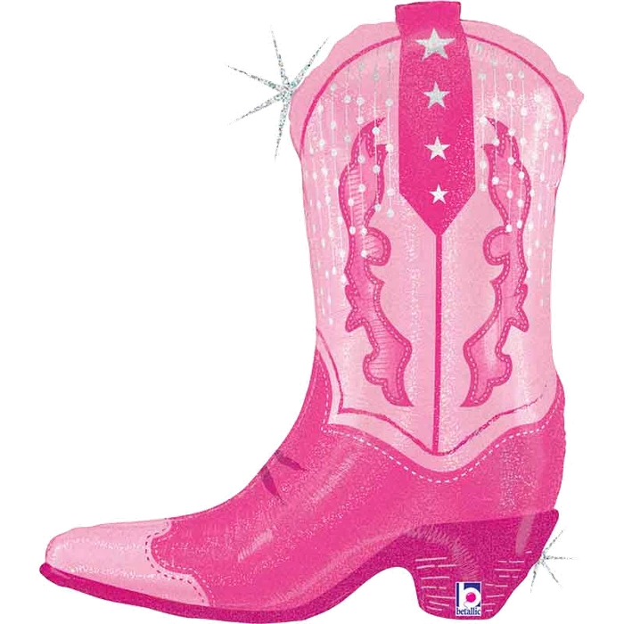 33In Pink Cowgirl Boot Foil
