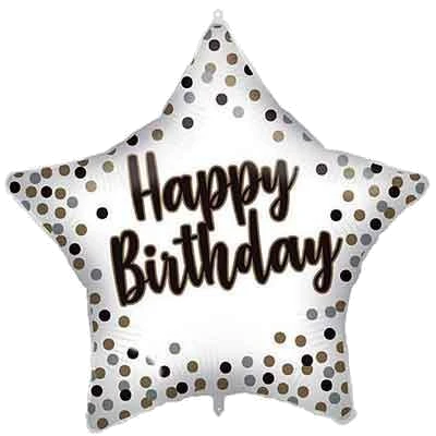 18In Star Happy Birthday Foil Balloon