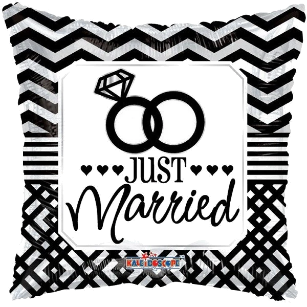 18IN JUST MARRIED PILLOW BALLOON FOIL