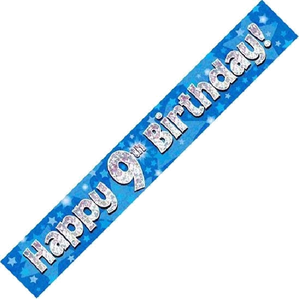 9FT BLUE HOLO. 9TH B/DAY BANNER