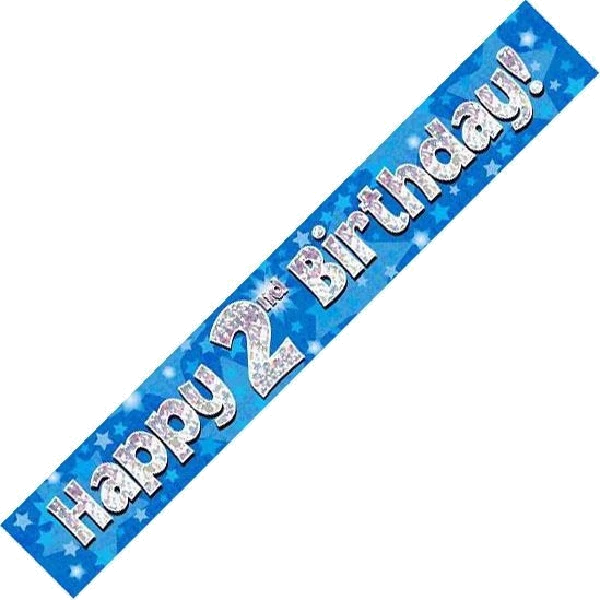 9FT BLUE HOLO. 2ND B/DAY BANNER