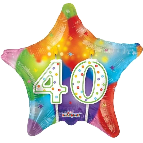 18IN STAR 40TH BIRTHDAY CANDLES FOIL