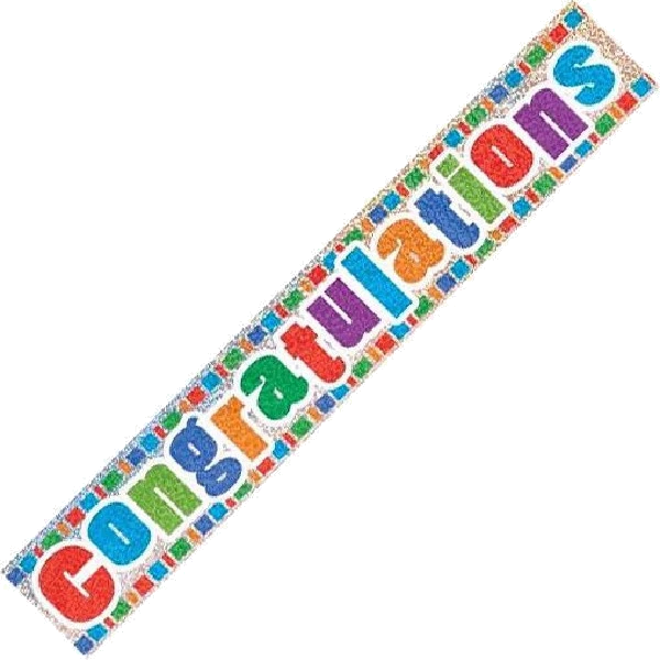 12FT CONGRATULATIONS PRISMATIC BANNER
