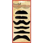 6Pc Styles Black Moustaches