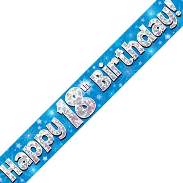 9FT 18TH BIRTHDAY BLUE BANNER