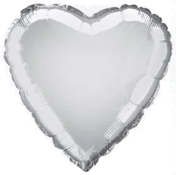 Silver Heart 18In Foil Balloon