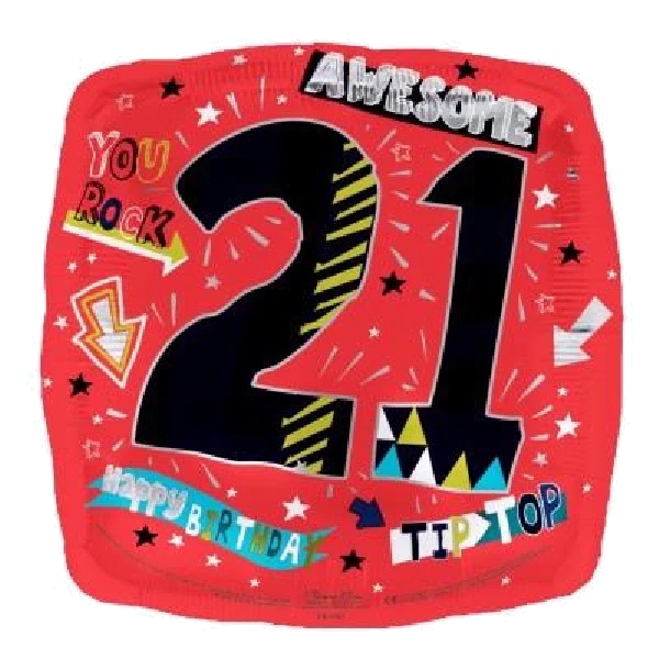 21ST B/DAY 18IN FOIL BALLOON