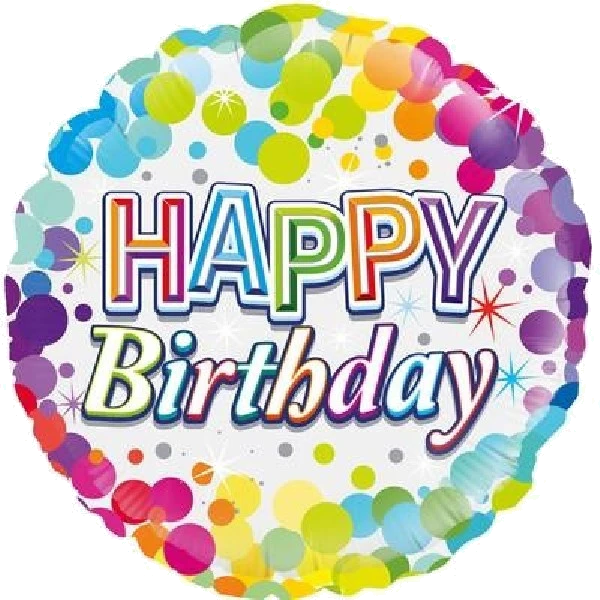 18IN COLOURFUL CONFETTI FOIL BALLOON